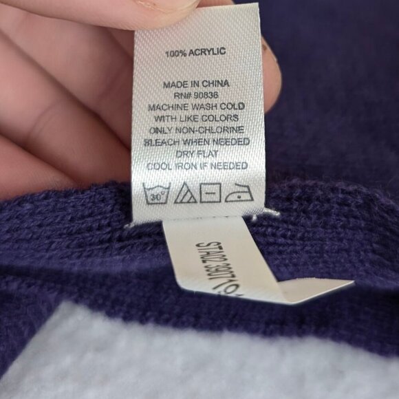 Twitch Purple & White Stripe Acrylic Scarf - Picture 4 of 5